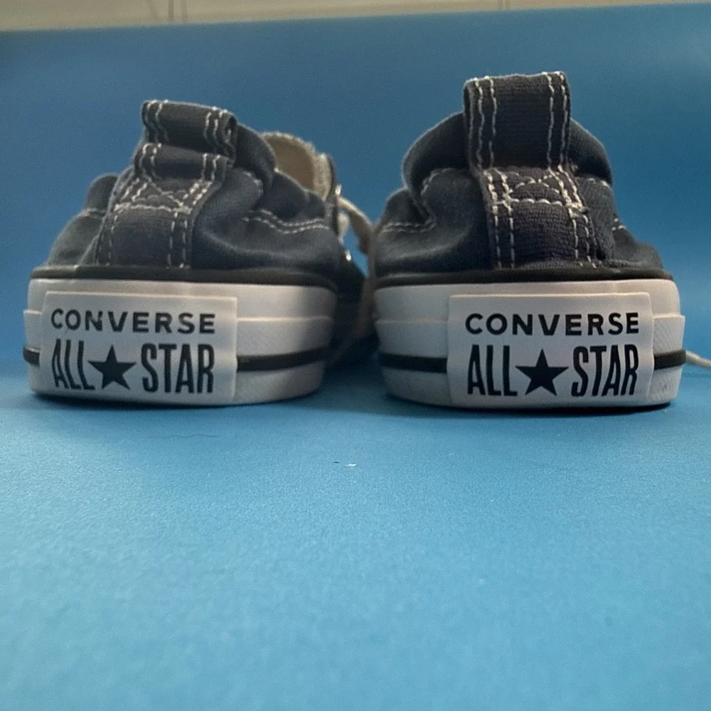 Size 8Women's Converse All Star Low Top Shoes Dark Blue Scrunchie Back - Picture 6 of 6